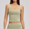 Brushed-finish racerback sports tank top