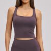 Brushed-finish racerback sports tank top