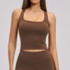 Brushed-finish racerback sports tank top